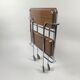 Chrome and laminated wood folding serving trolley, 1950