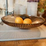 Art Deco cut or dish in smoked glass