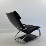 Fauteuil à bascule en cuir par Jochen Hoffman, années 1990
