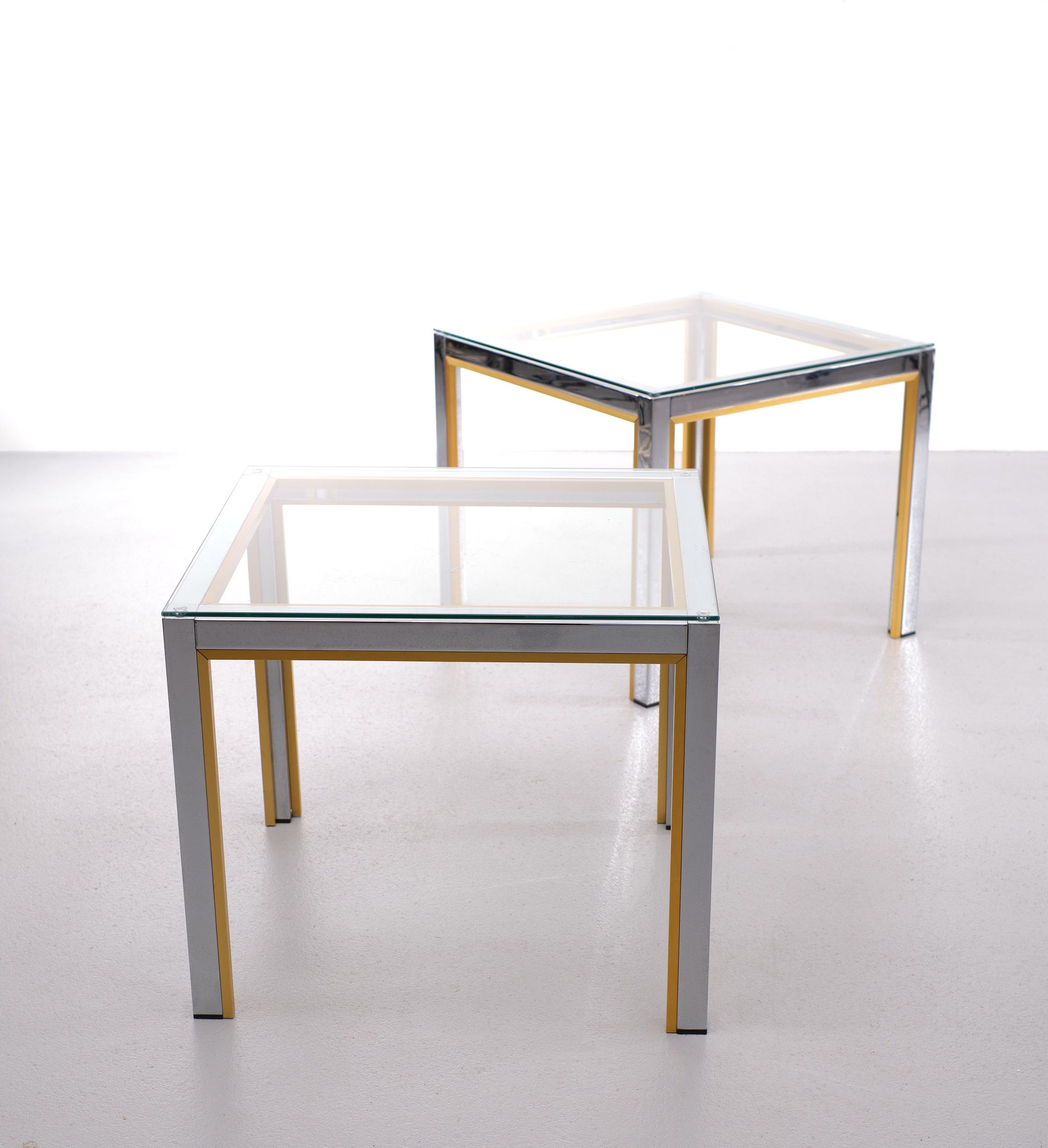 Pair of Renato Zevi side tables, Hollywood Regency tables, Italy from the 1970s.