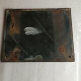 Vintage blue and white enamel plate number 34
