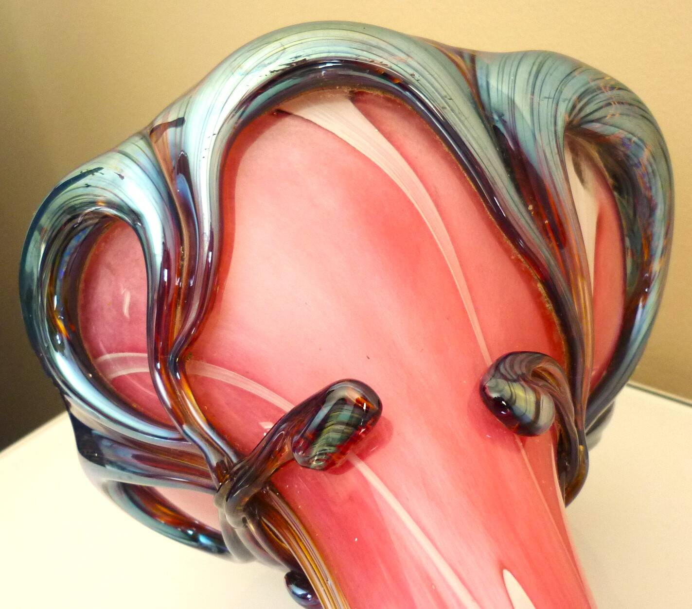 Blown glass vase, Biot, signed Jean Michel Operto, 1980s/1990s
