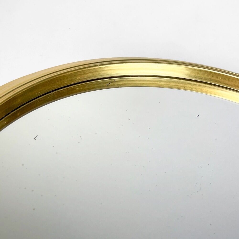 Vintage round brass mirror, 32 cm