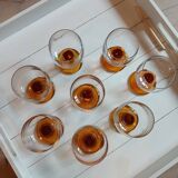 8 vintage wine/water stemmed glasses