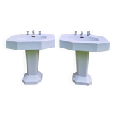 2 pedestal sinks in Art Deco style