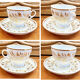 Antique Empire XIX coffee service for 6 cups, porcelain from Paris.