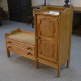 Oak entrance cabinet by Guillerme and Chambron 1960