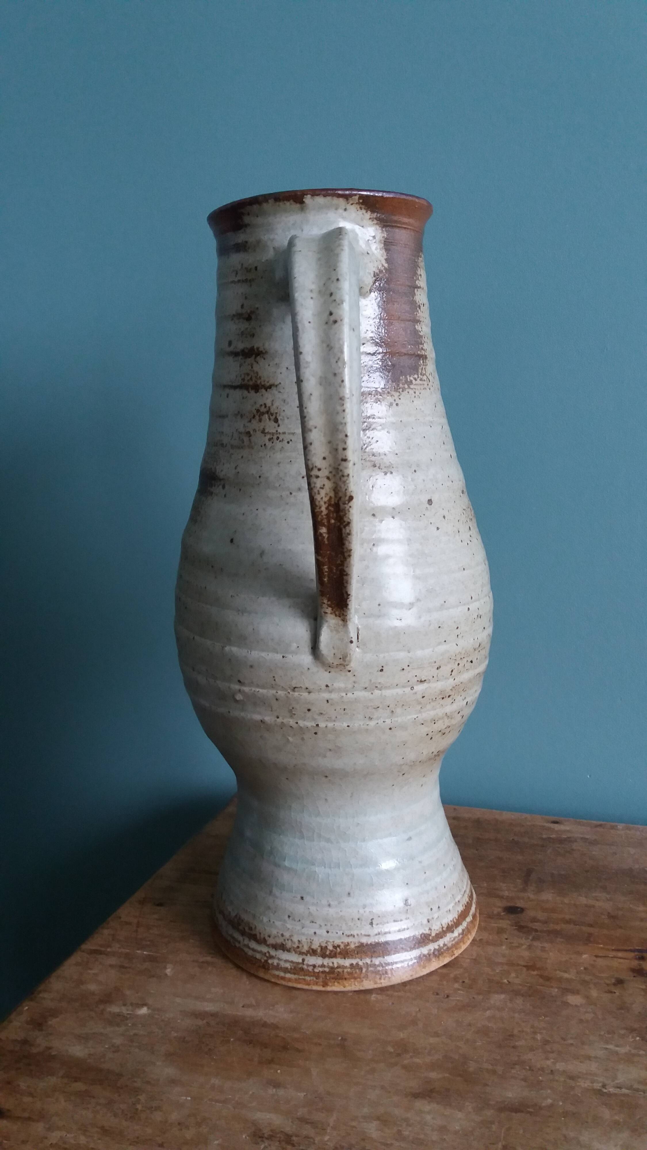 Stoneware pitcher signed Jean Tessier, Atelier Le Cep