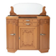Art Deco Display Buffet in Carved Wood, Black Marble and Bi-Mirror