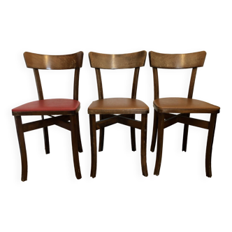 Lot de 3 chaises bistrot vintage
