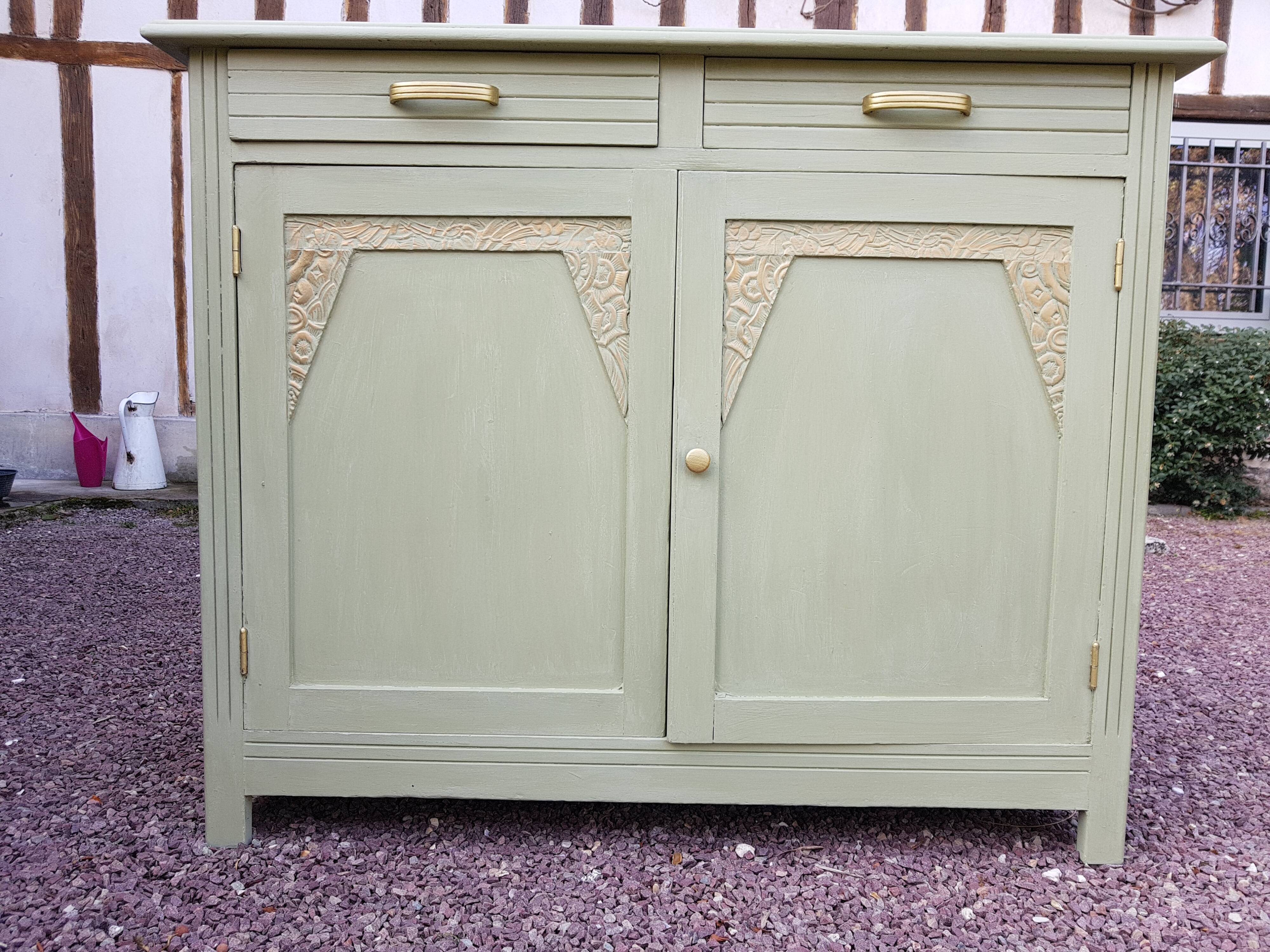 Low wood sideboard 2 doors