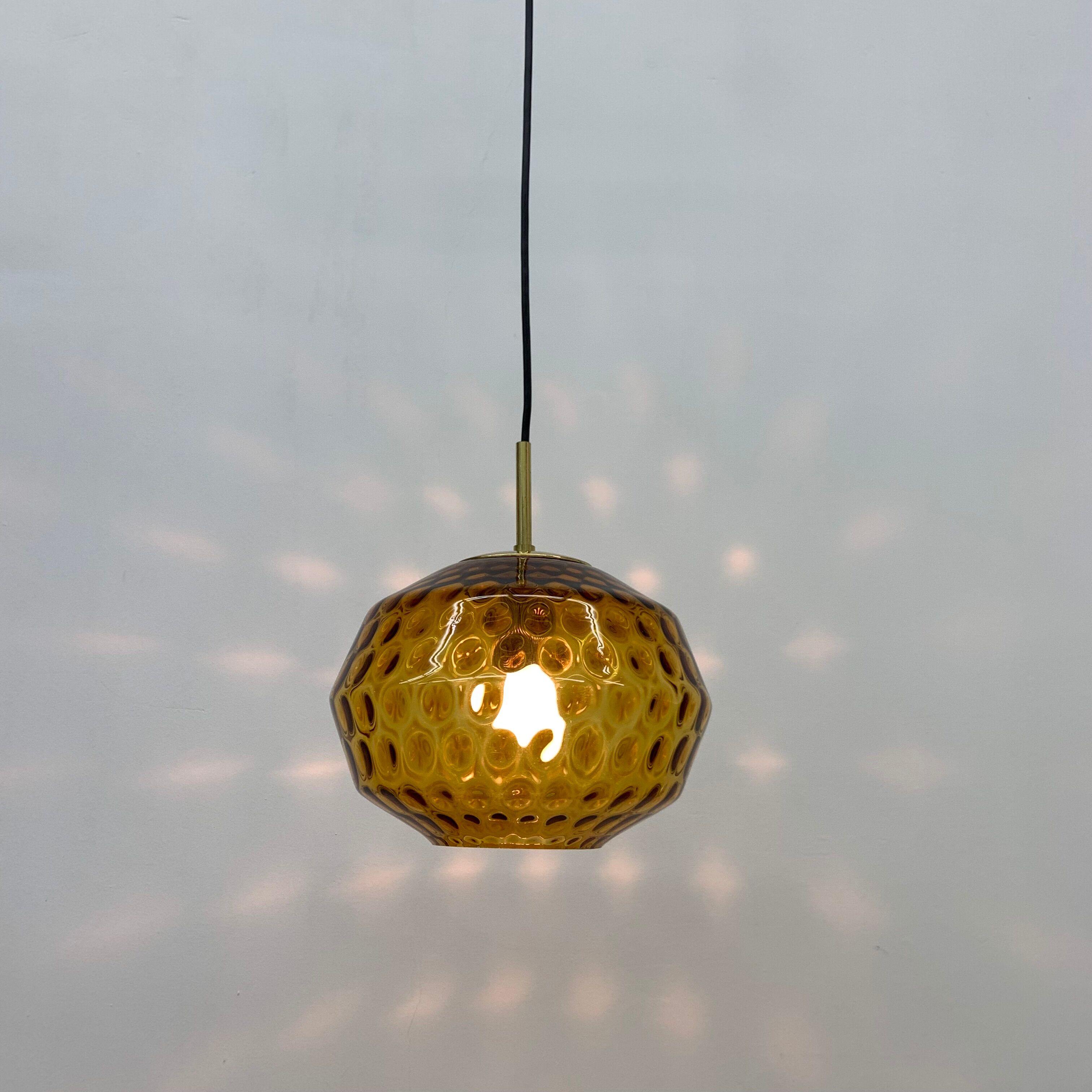 Limburg Glashutte glass hanging lamp , 1970