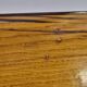 Vintage 1970 side table in green epoxy resin & solid oak 70s raw
