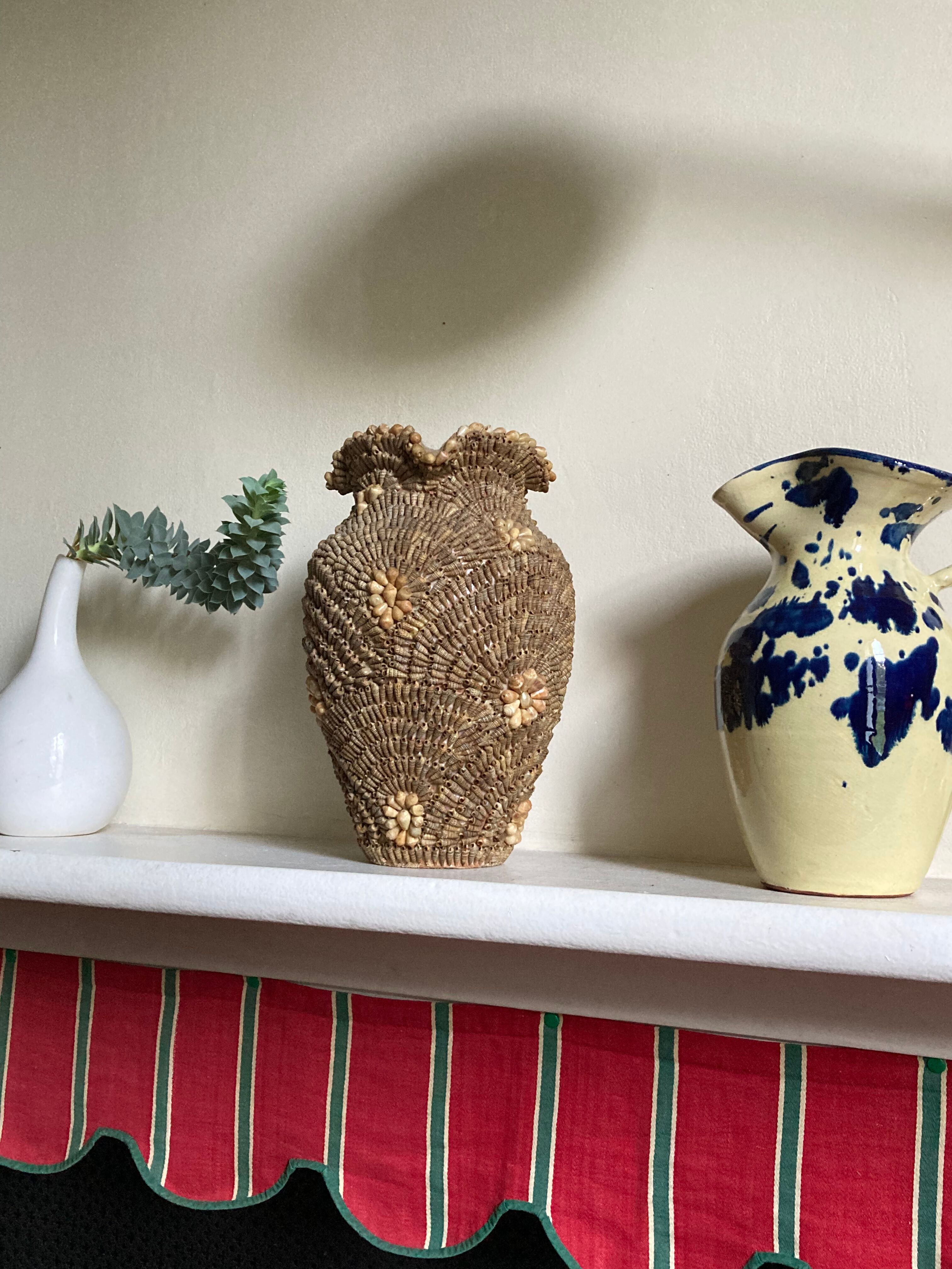 Shell vase from the 70s vintage sandblasted