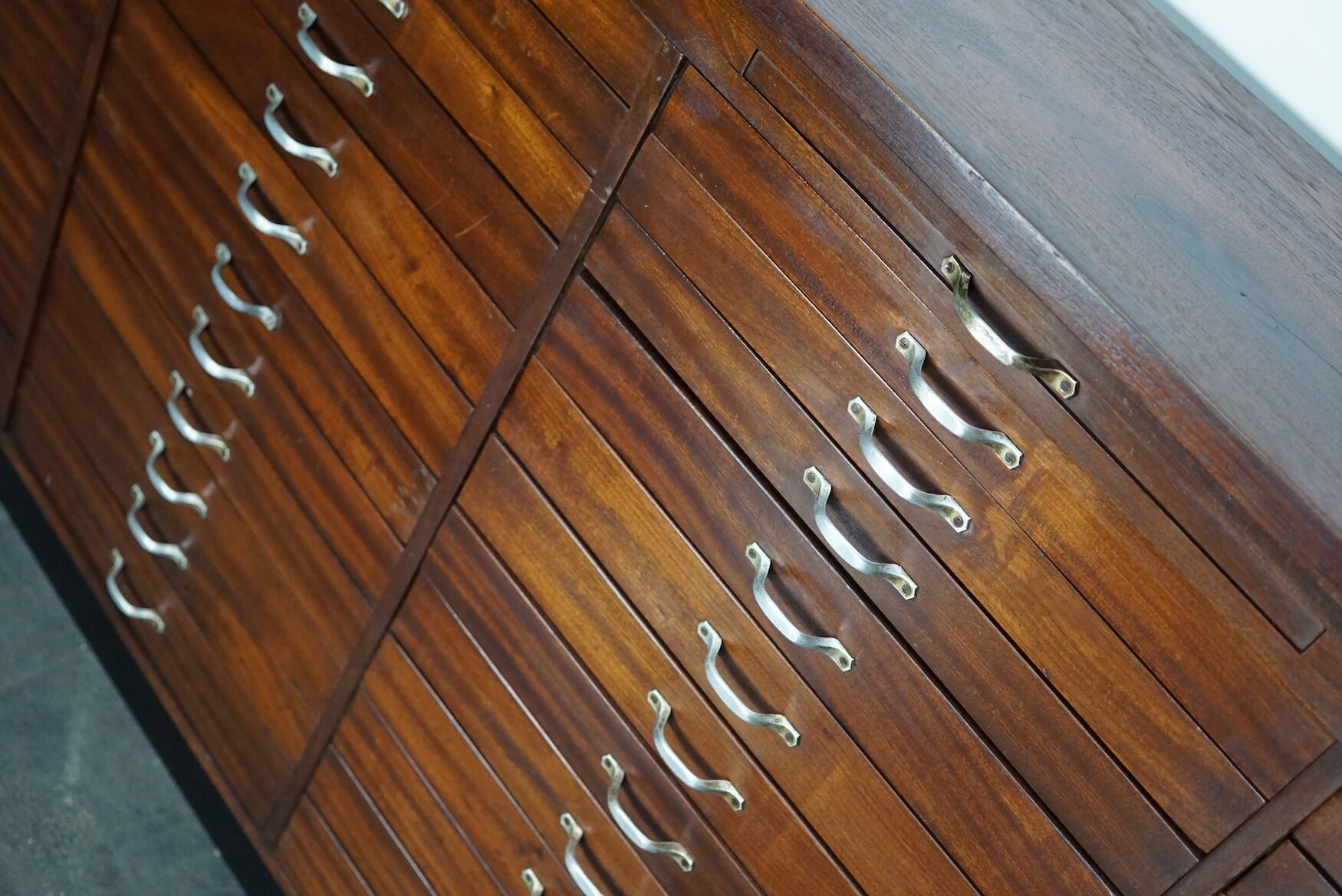 Vintage dutch mahogany jewelers / watchmakers cabinet, circa 1930