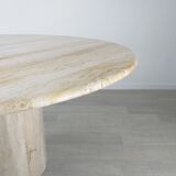 Travertine dining table design Jean-Charles Roche Bobois vintage 70s