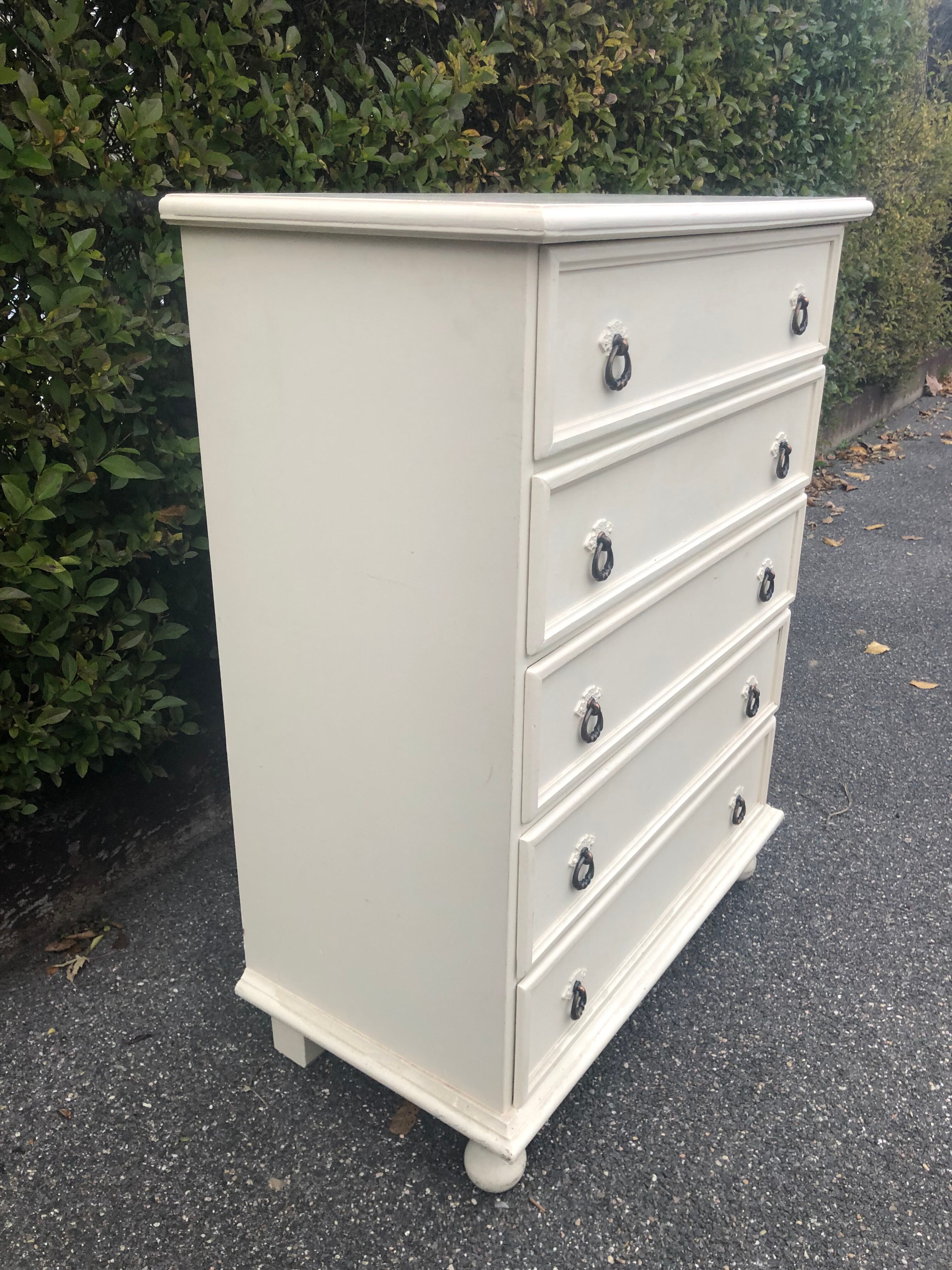 Commode vintage blanche