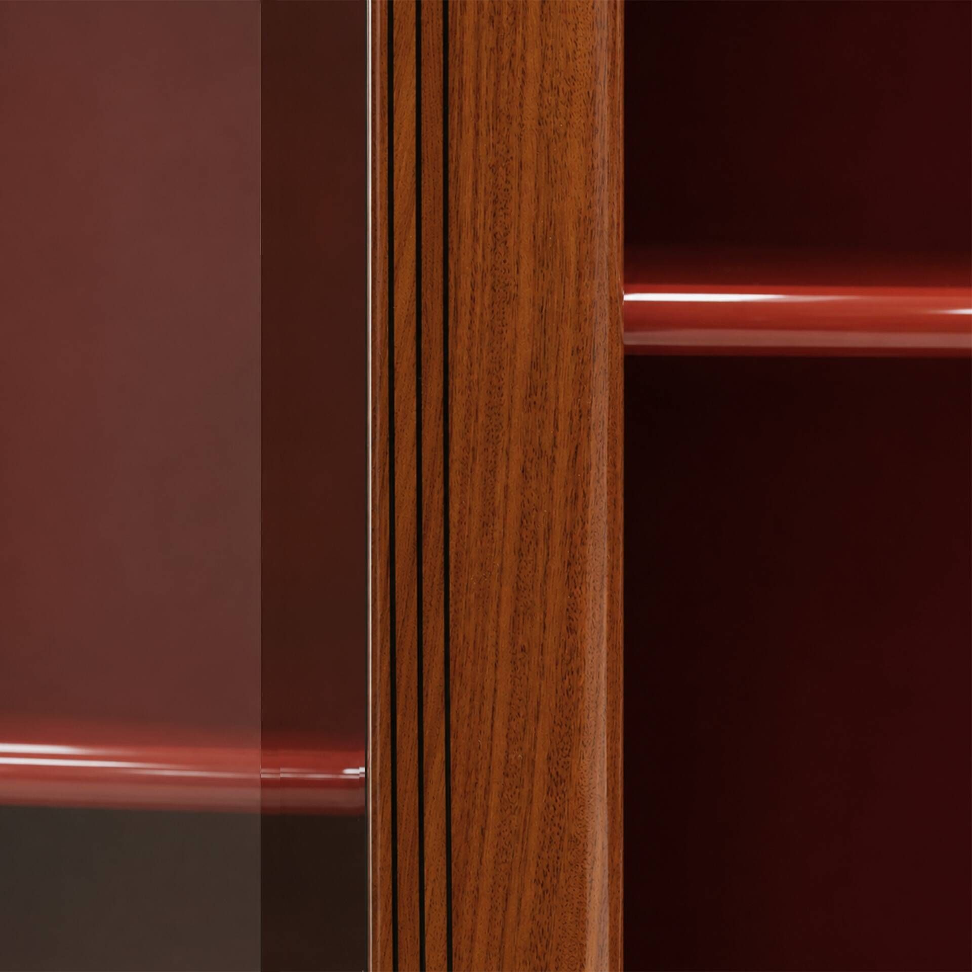 Mid-Century Afra & Tobia Scarpa Italian Red Lacquer 1960s Modular Wall Unit