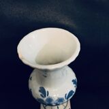 Petit vase 15cm signé delft blue 1960 base carrée peint main fleur faïence vintage ancien