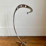 Jaques Charles polished stainless steel fireplace set for Jean-Paul Créations France 1970