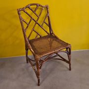 Old french chippendale bamboo chair, 1st half 20th century.