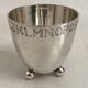 Art Deco tumbler in silver metal with alphabetical decoration