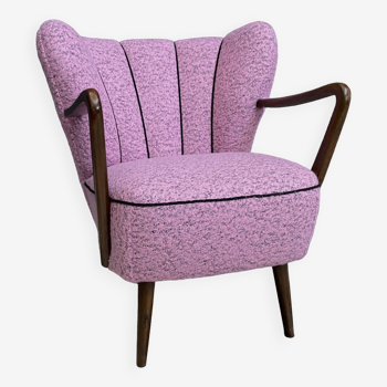 Fauteuil cocktail rose avec accoudoirs 1960