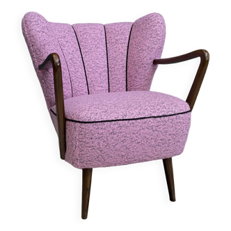 Pink cocktail chair with armrests 1960s