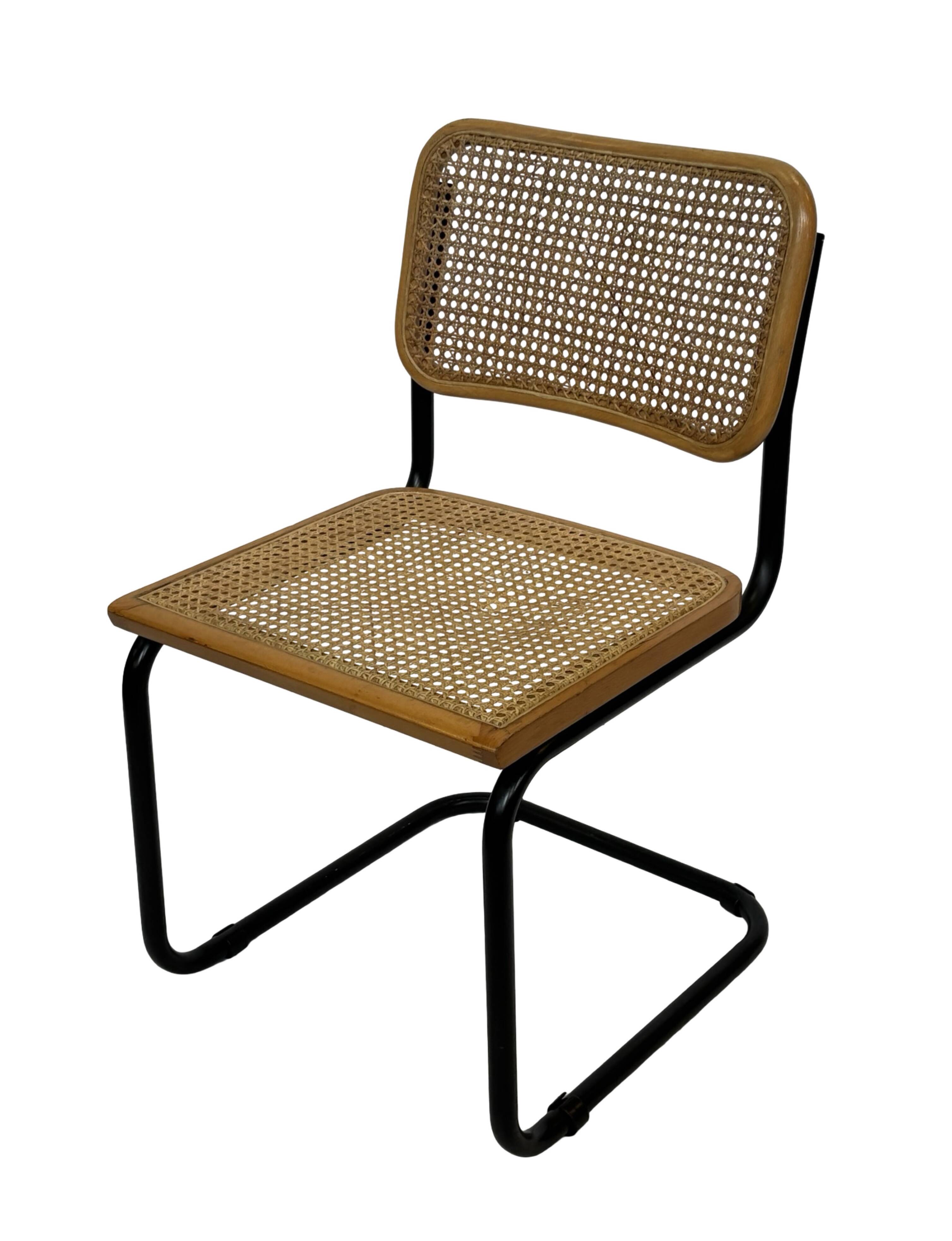 Set of 4 chairs Cesca B32 designed by Marcel Breuer design black frame