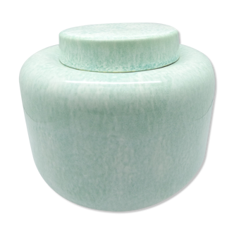 Vase vert d'eau avec couvercle en porcelaine