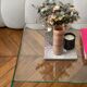 Vintage coffee table in curved corrugated tempered glass minimalist design