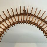 Small Rattan Mirror. French work. Around 1970