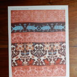Old illustrative plate funerary fabric color of the Dutch East Indies 1930