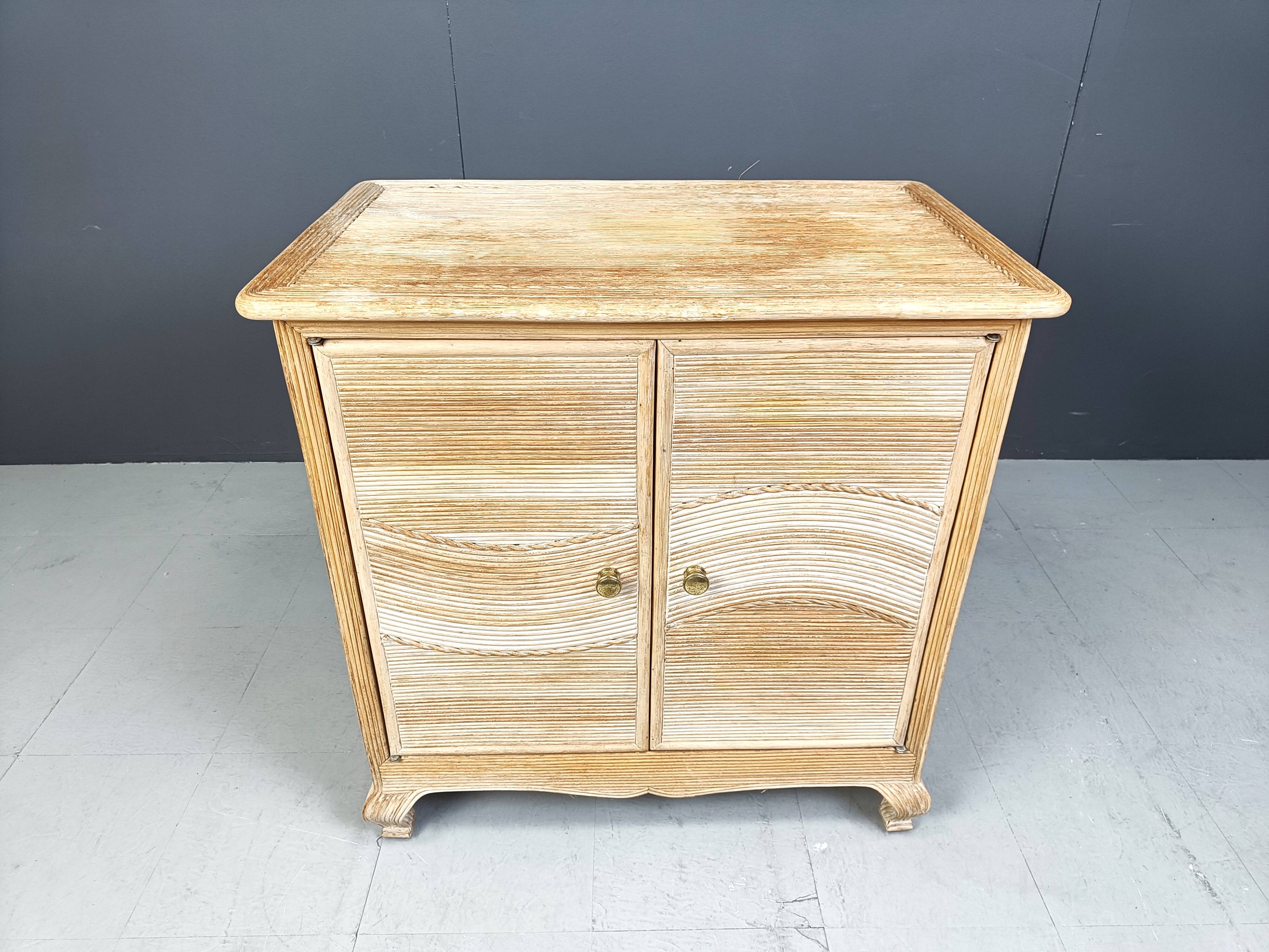 Vintage pencil reed cabinet, 1970s