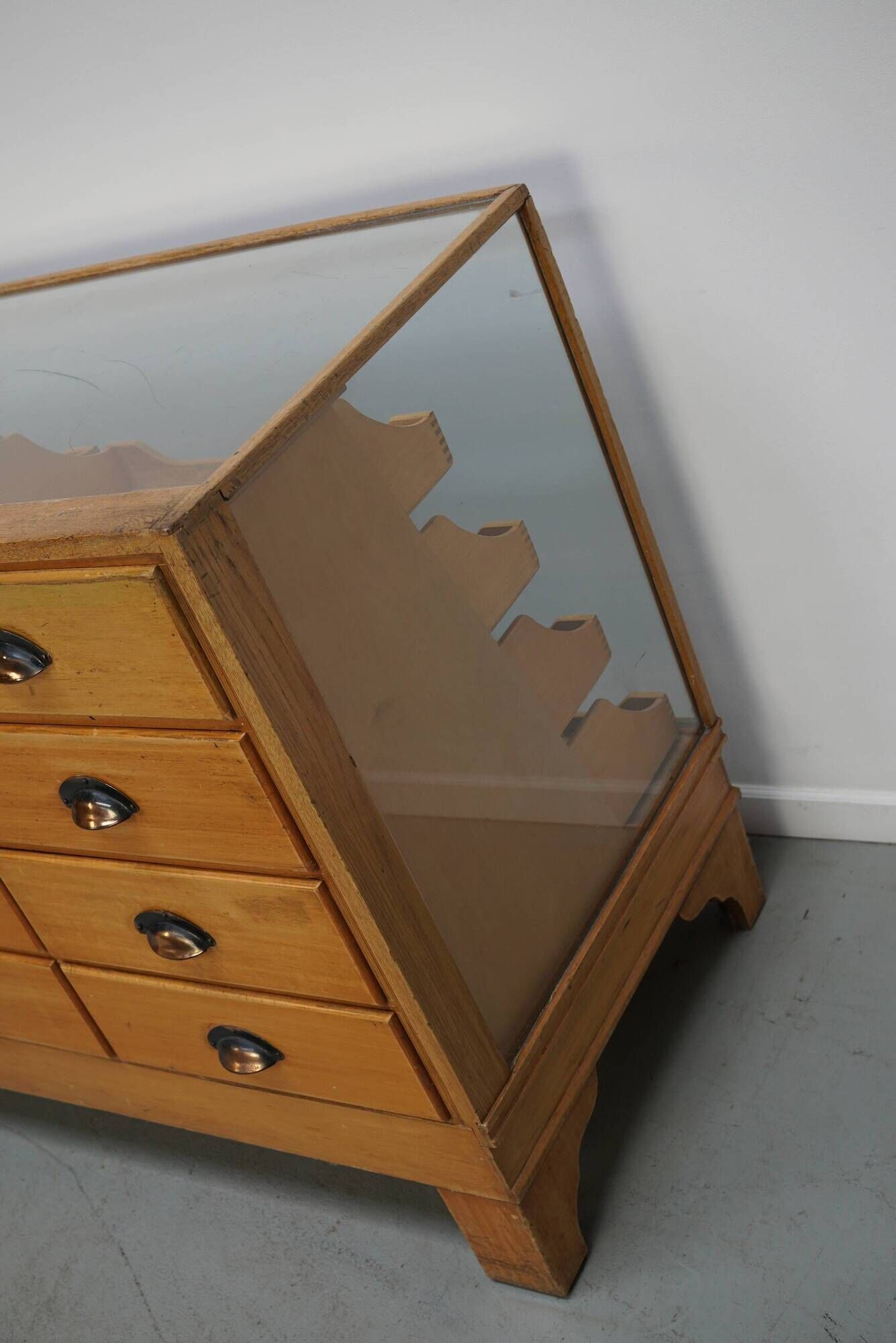 Antique Shop Counter in English Beech, circa 1920-1930