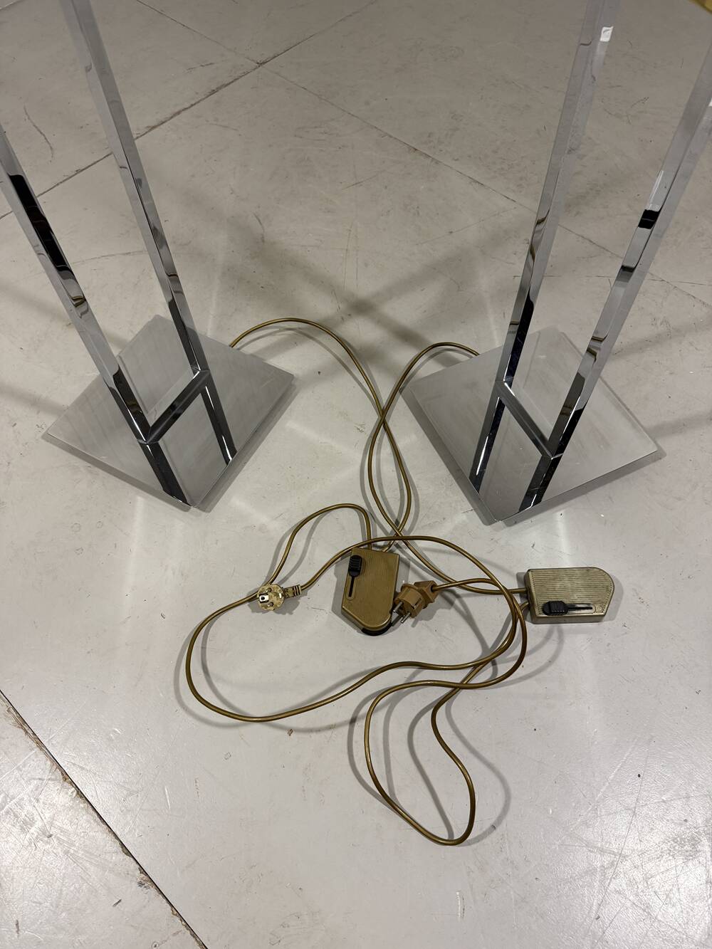 Arte Lumen floor lamps chrome & brass 1970’s, set of 2