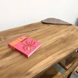 XXL solid walnut table with tapered legs