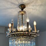 Cascade chandelier with crystal drops