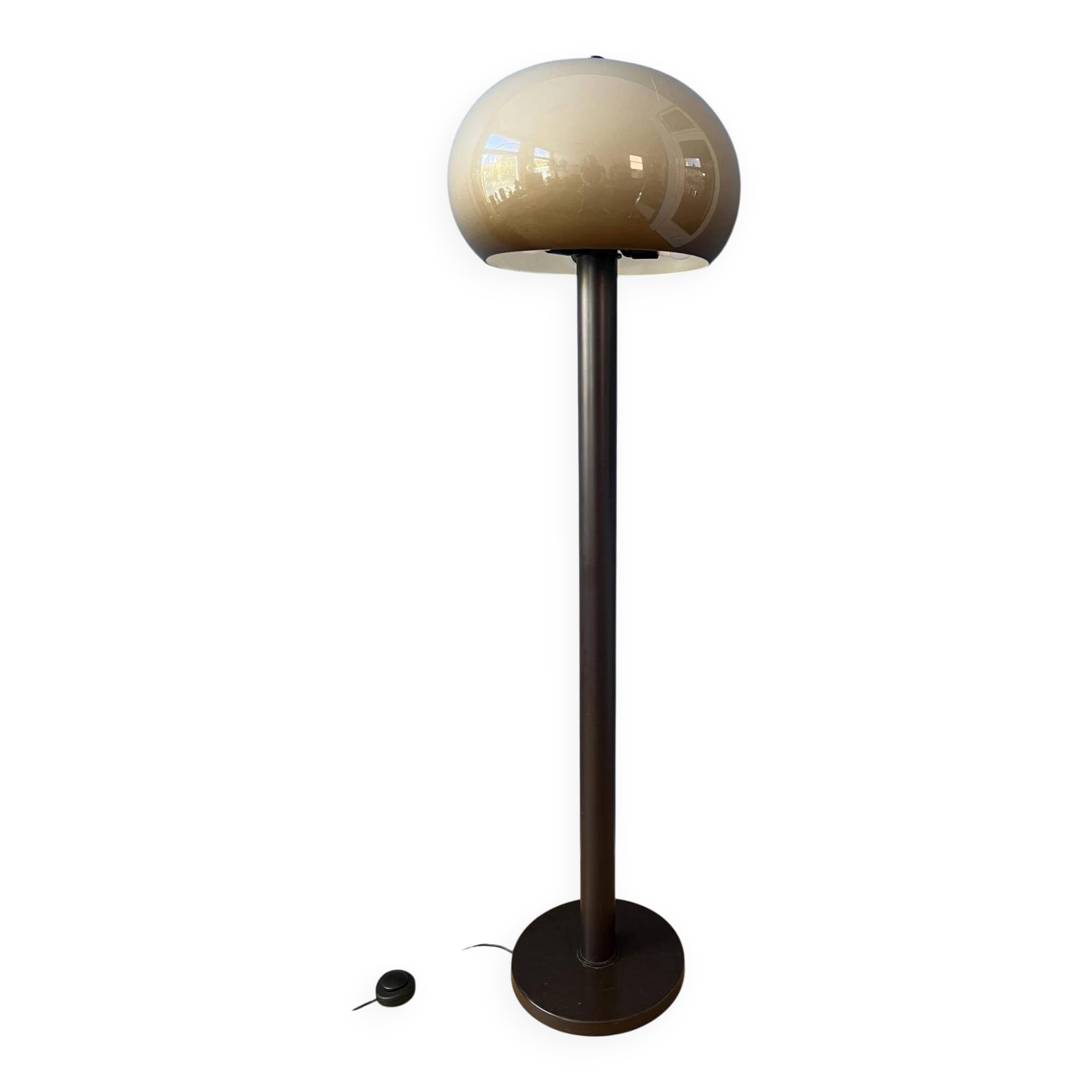 Vintage brown acrylic glass mushroom floor lamp