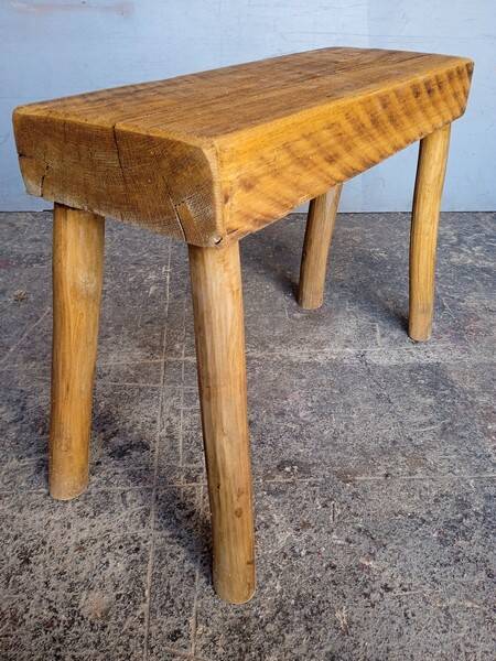 Bench / stool 50 cm old solid wood with patina