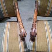 Pair of walnut armchairs – Louis XIII style – Turned and carved wood - X