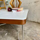 Vintage Bauhaus style coffee table – white mineral concrete & chrome – ann