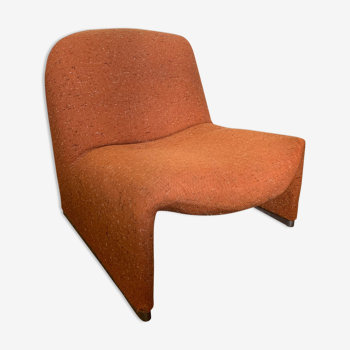 Fauteuil Alky design 70 tissu orange chiné