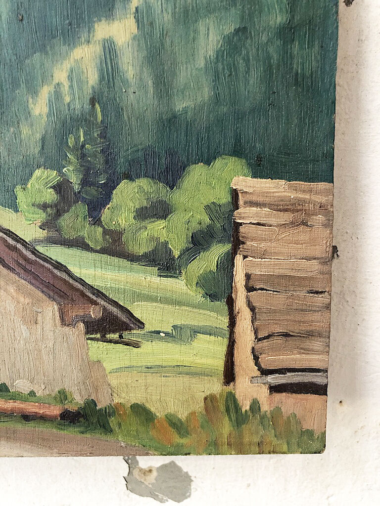 Oil painting landscape mountain 1947
