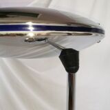Adjustable chrome metal UFO lamp, space age, UFO, Aluminor, France, 1980.