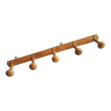 Wooden wall coat rack with 5 hooks