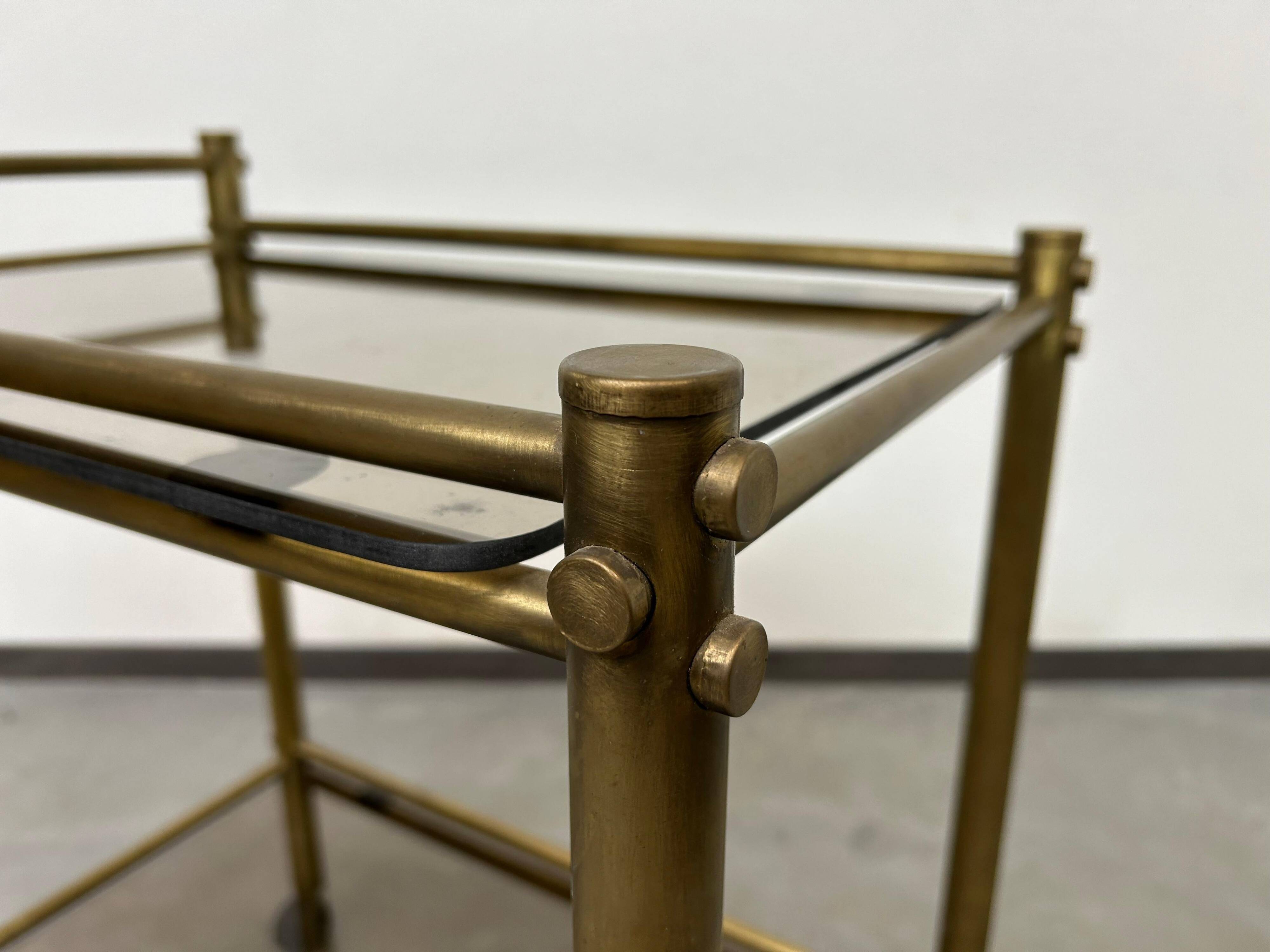 Vintage brass serving trolley