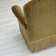 1950s, 2 seater sofa/daybed, light green furniture velour, ash wood legs.