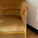 Vintage golden yellow toad armchair