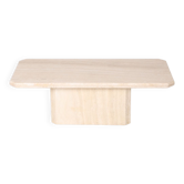 Table basse vintage en travertin rectangulaire, 1970s